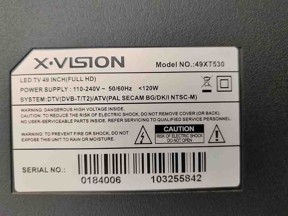 49XT530 | ایکس ویژن | بکلایت | ملارد | نمایندگی