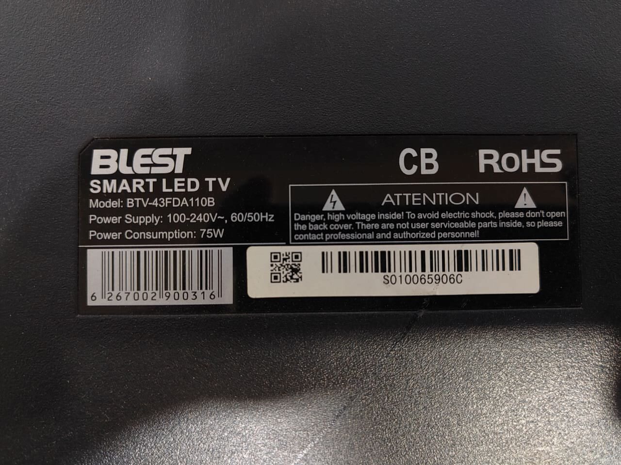 BTV-43FDA110B | گارانتی | ضمانت 